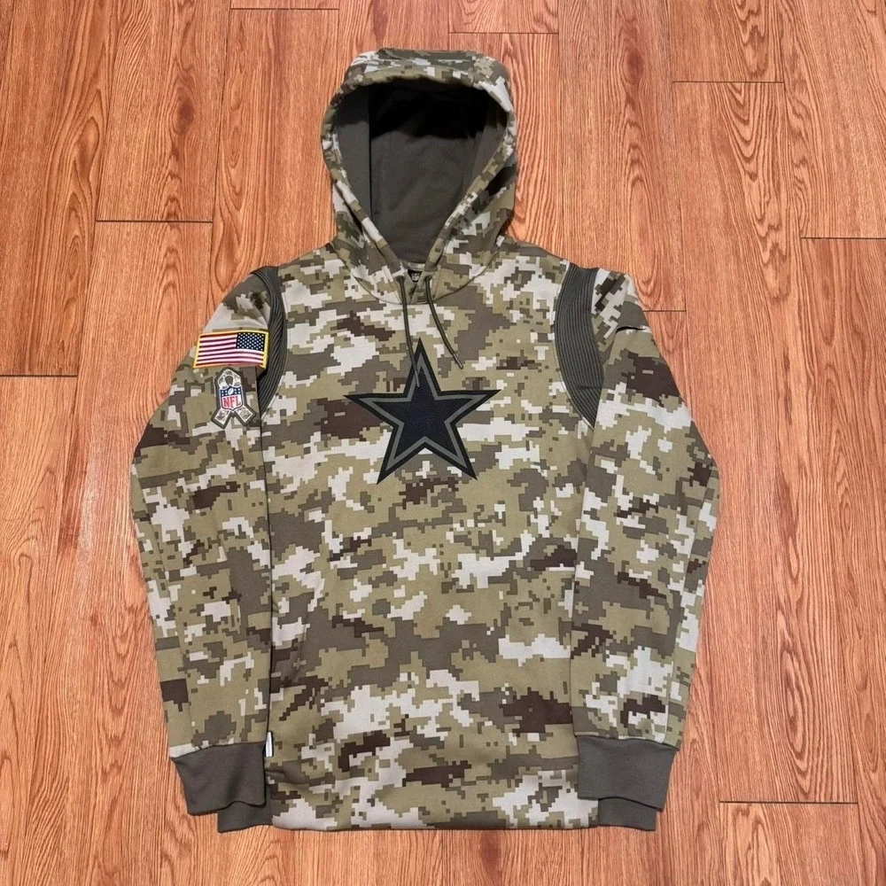 Dallas Cowboys Men's Hoodie Nike Salute to Service Camo On Field Size Medium